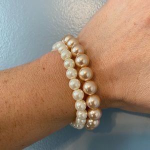 faux pearl elastic bracelets